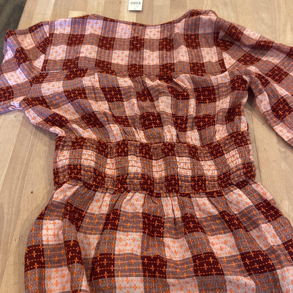 NWT Gingham check wool blend babydoll peplum top pilcro by Anthropologie xs - Picture 6 of 16